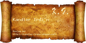 Kandler Irén névjegykártya